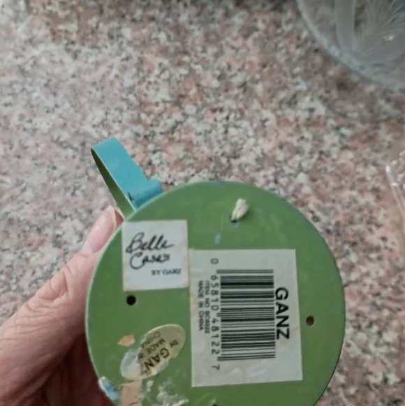 Vintage Ganz Miniature Green Hand-painted Floral Watering Can, 4" Tall - Picture 5 of 5